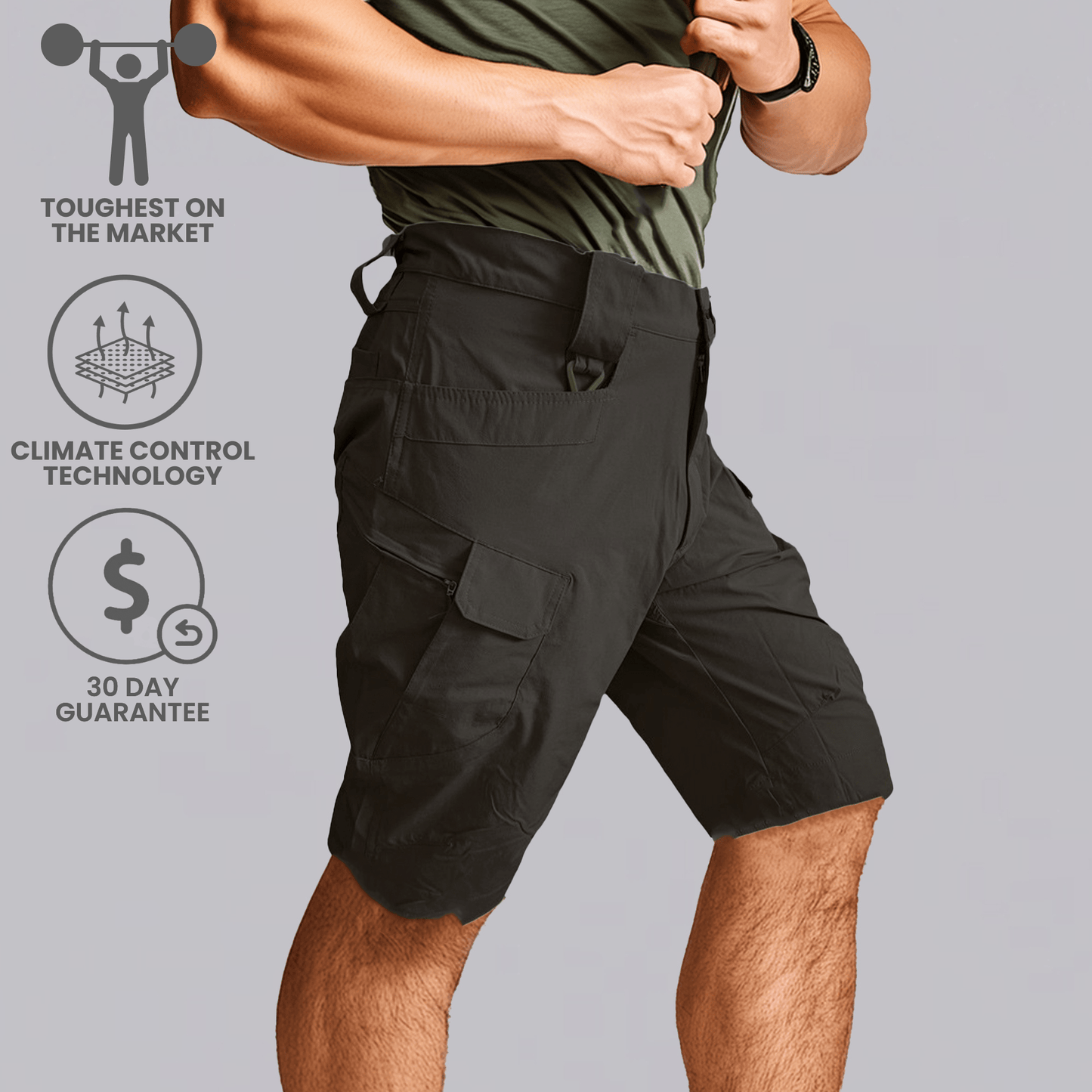 Ultraflex Waterproof Combat Shorts - Green